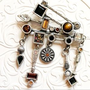 Patricia Locke Silver Pewter Color Brooch Pin